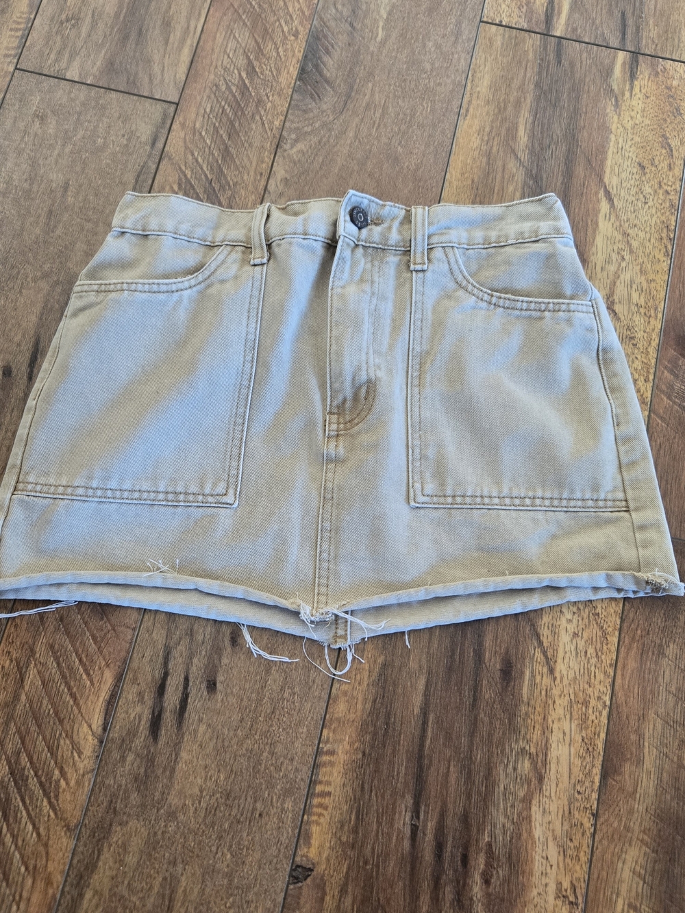 Sincerely Jules Beige/Tan Denim Mini Skirt